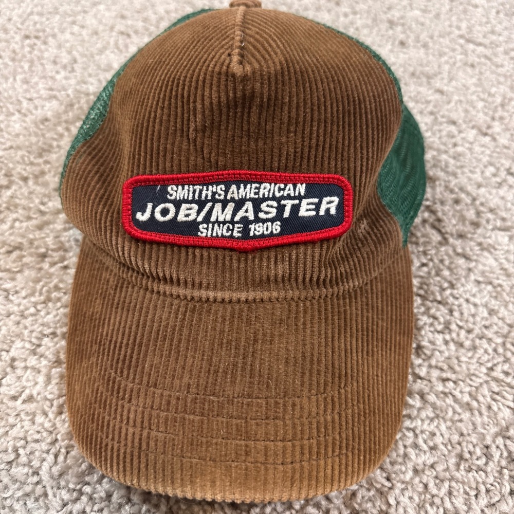 Smith's American Trucker Hat Mens OSFM Brown Corduroy Green Mesh Good Job Master